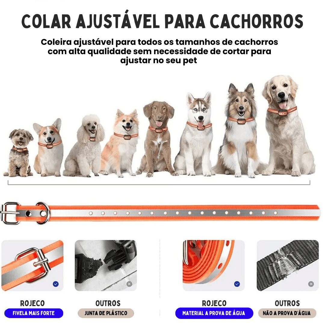 Coleira Colar Eletrônica de Treinamento Adestramento de Cachorros