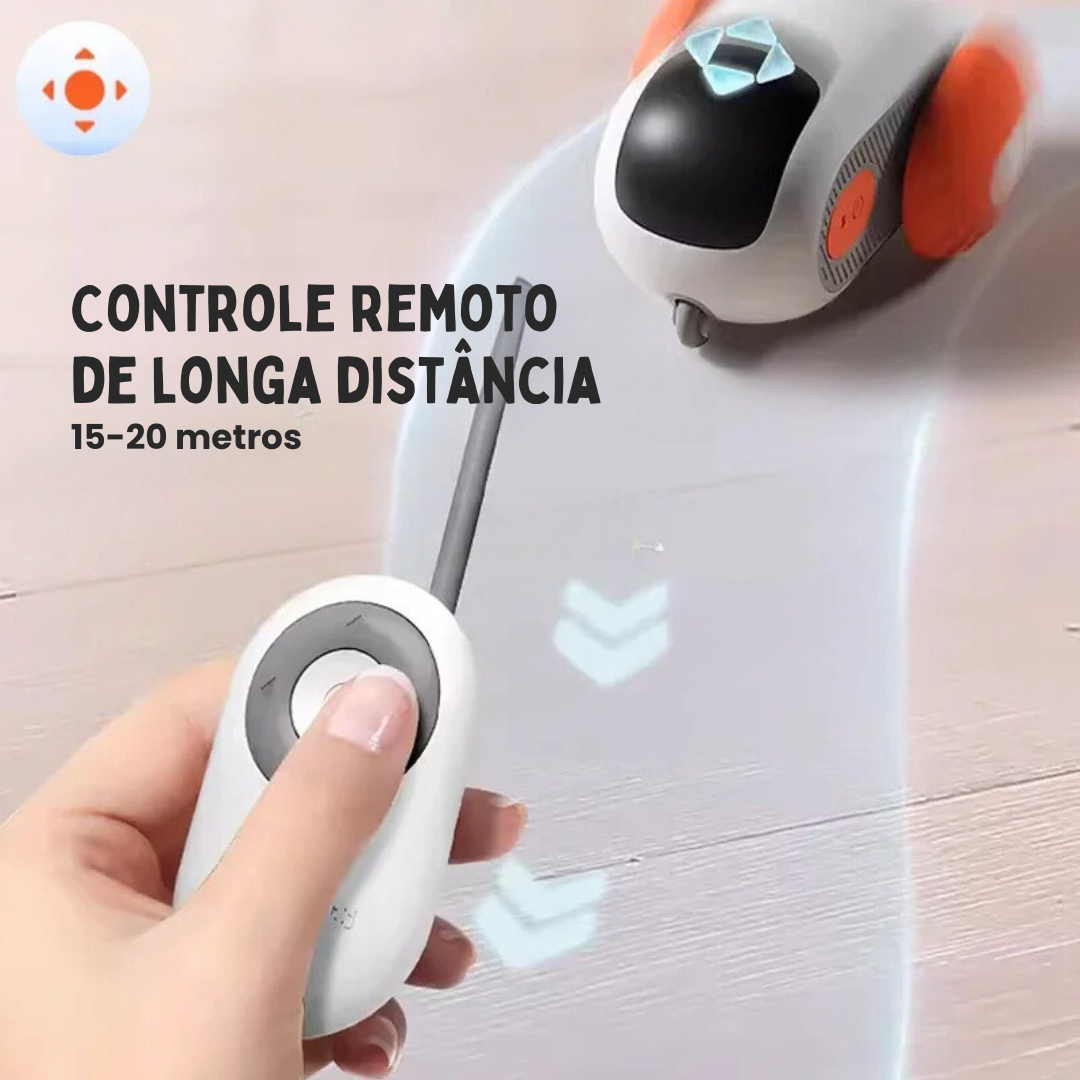 Brinquedo Interativo Carrinho Elétrico para Gatos Robozinho Pet com Controle Remoto