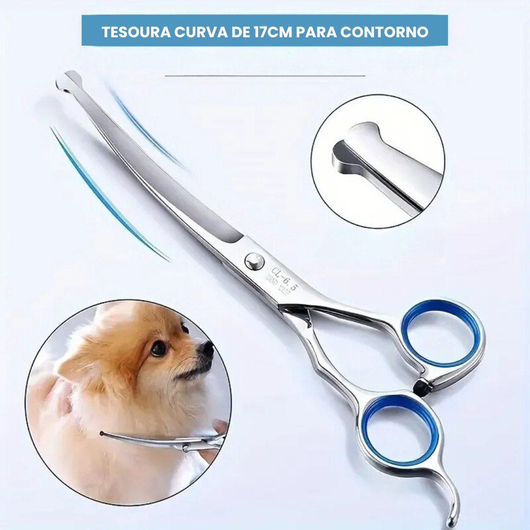 Tesoura Pet Banho e Tosa Profissional