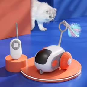 Brinquedo Interativo Carrinho Elétrico para Gatos Robozinho Pet com Controle Remoto