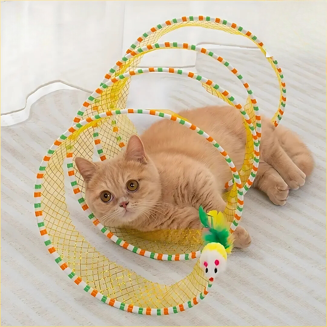 Brinquedo Arco Dobrável Túnel para Gatos