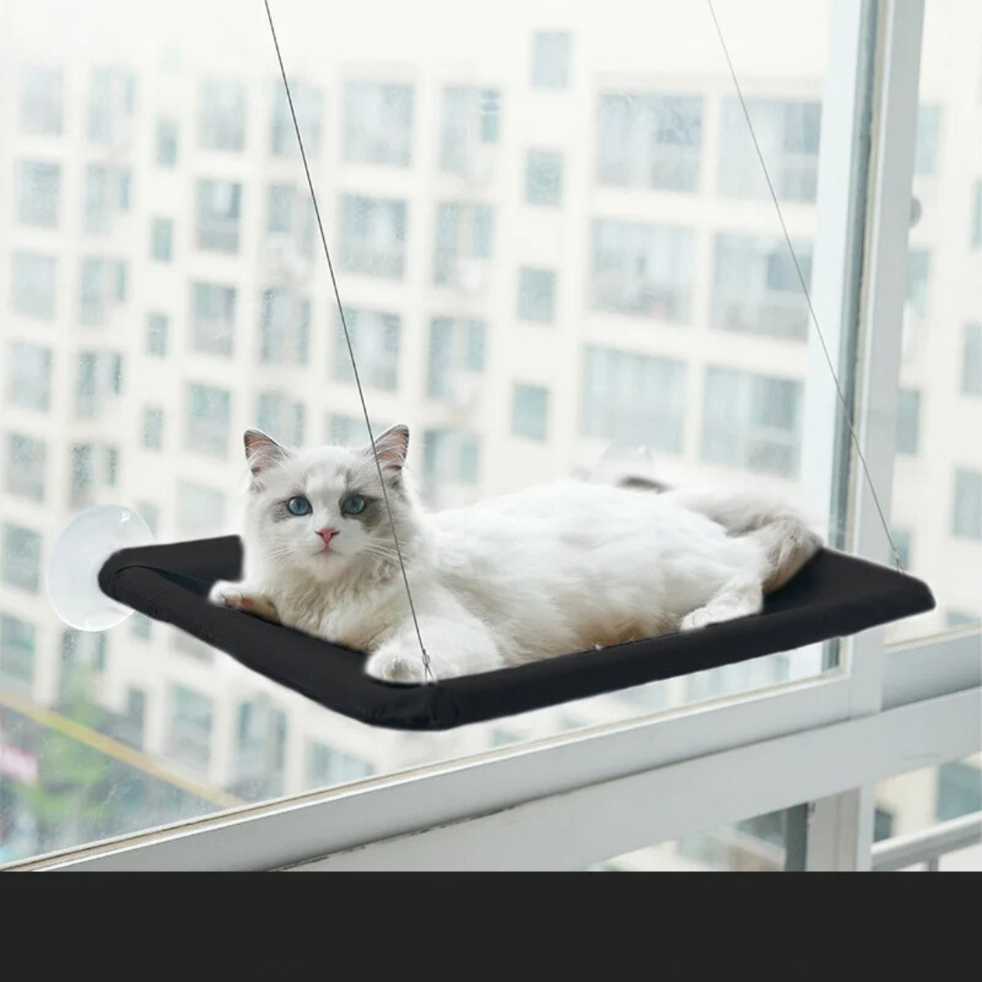 Cama Suspensa para Gatos Rede Montada em Janela com Ventosa Super Resistente