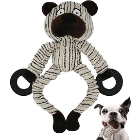 Brinquedo Pet Macaco Urso Vaca Mordedor com Argolas para Cachorros