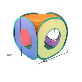 Brinquedo Túnel para Gatos Colorido Dobrável com Bolinhas