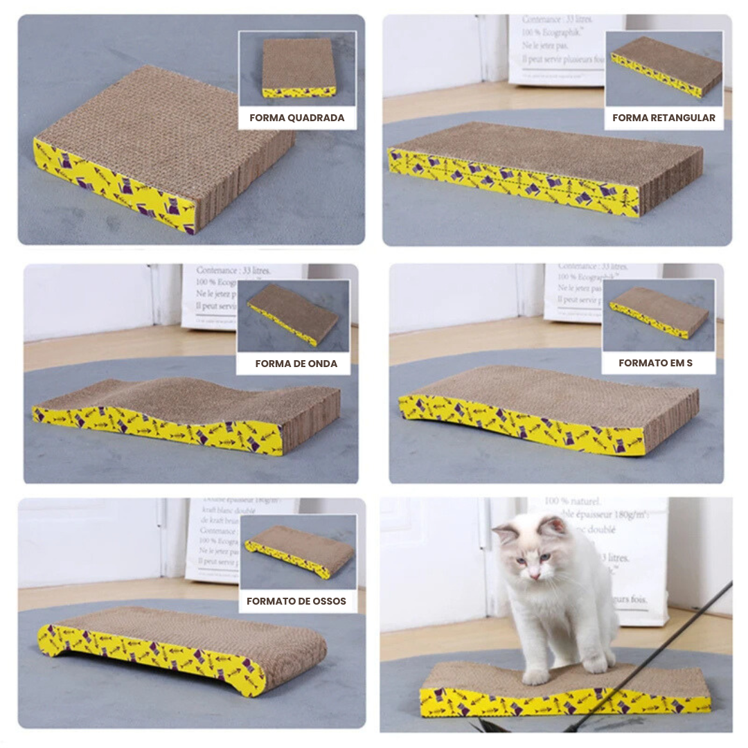 Brinquedo Arranhador Scratching Board Tábua Rampa Ondulada para Gatos