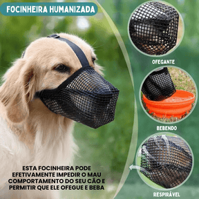 Focinheira Respirável Anti Mordida para Cachorros