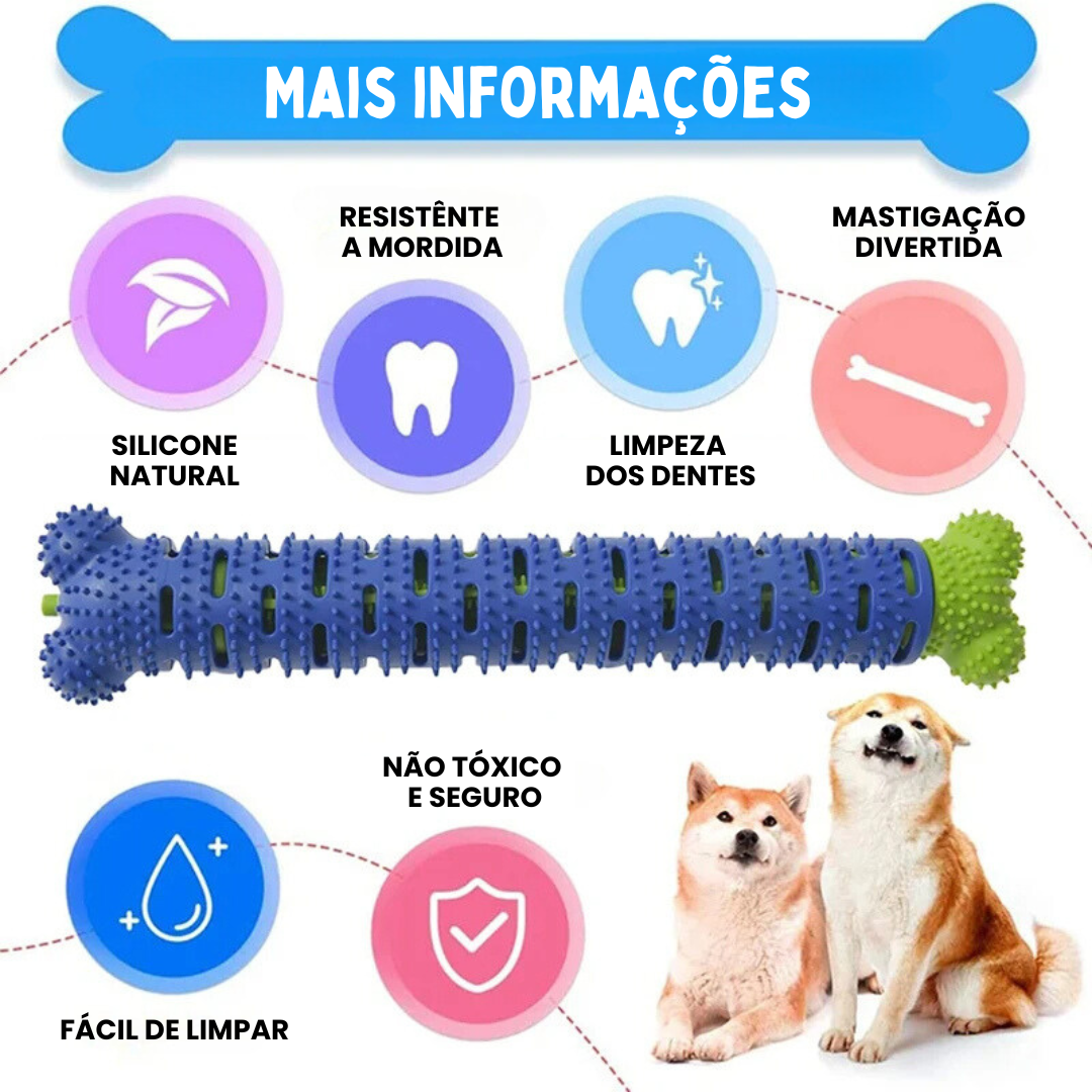 Brinquedo Mordedor Pet Massageador para Limpeza dos Dentes