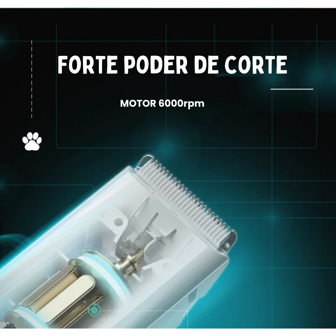 Maquina de Tosa Pet Aparador Higiênico Recarregável com 4 Ajustes