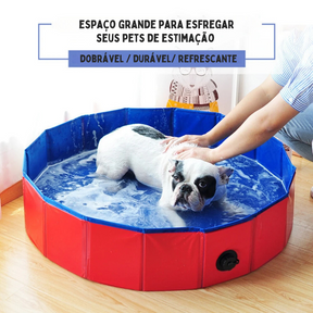 Piscina Pet Dobrável Banheira para Cachorros