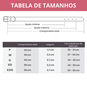 Coleira Colar em Couro de Identificação Personalizado com Nome Pet