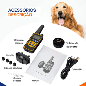 Coleira Elétrica Anti Latido e Vibração para Treinamento Adestramento de Cachorros