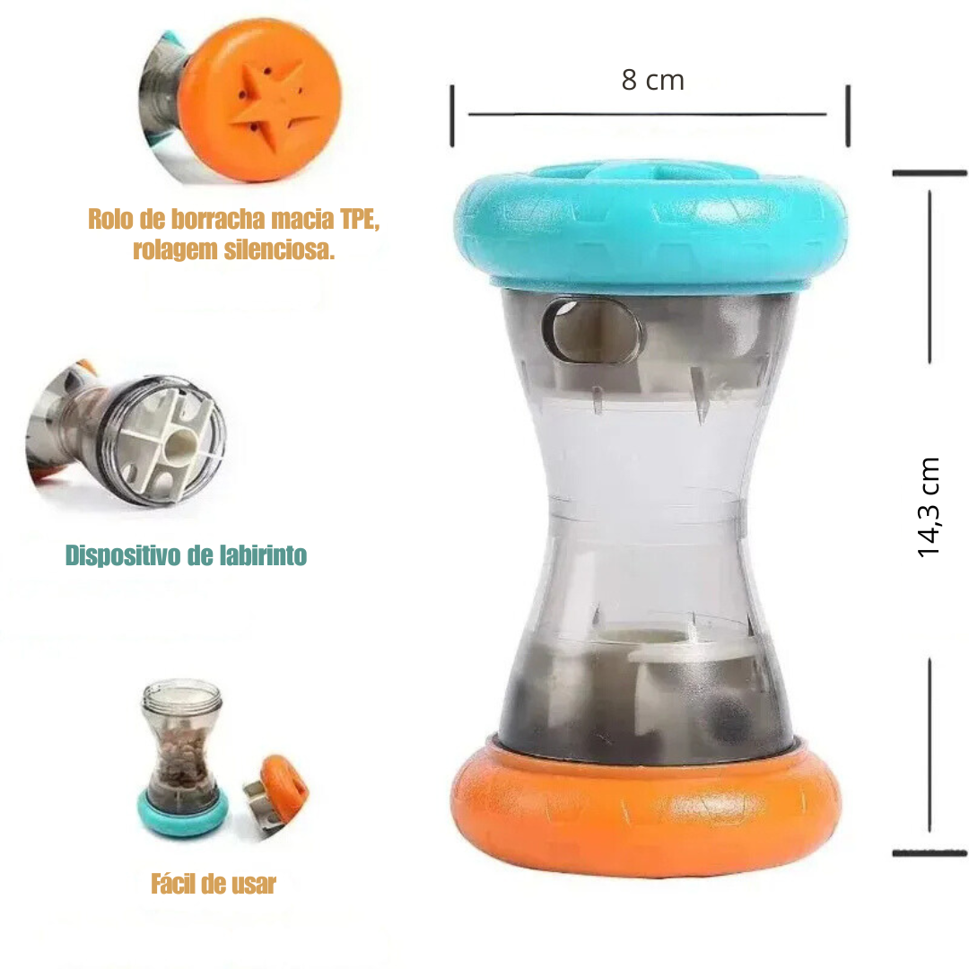 Brinquedo Interativo Haltere Dispenser de Ração para Cães