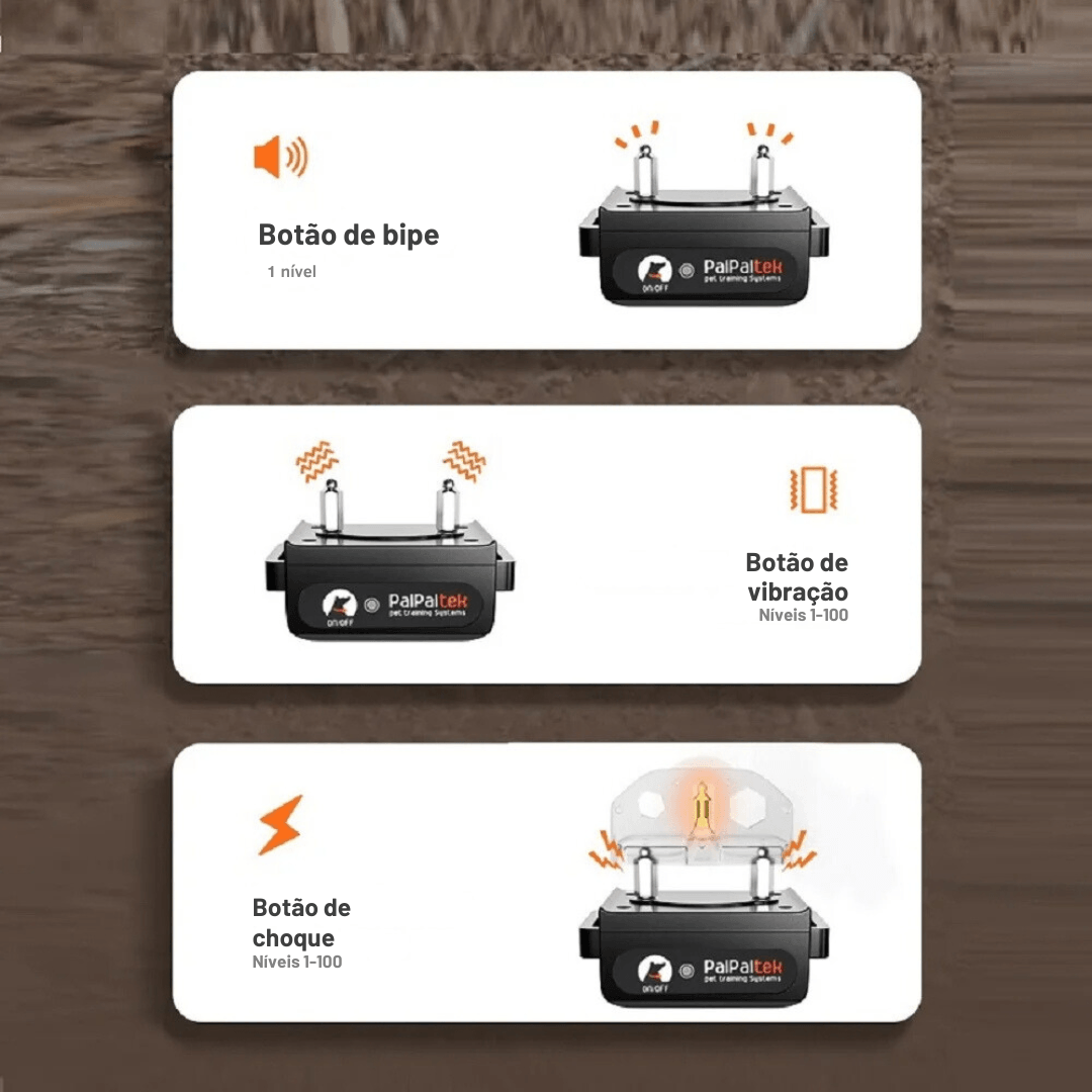 Coleira Colar de Treinamento Adestramento Recarregável com Controle Remoto Alcance de 1000 Metros