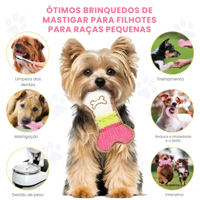 Kit 6 Brinquedos Mordedores Pelúcias para Cachorros