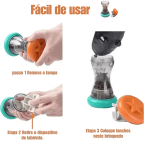 Brinquedo Interativo Haltere Dispenser de Ração para Cães