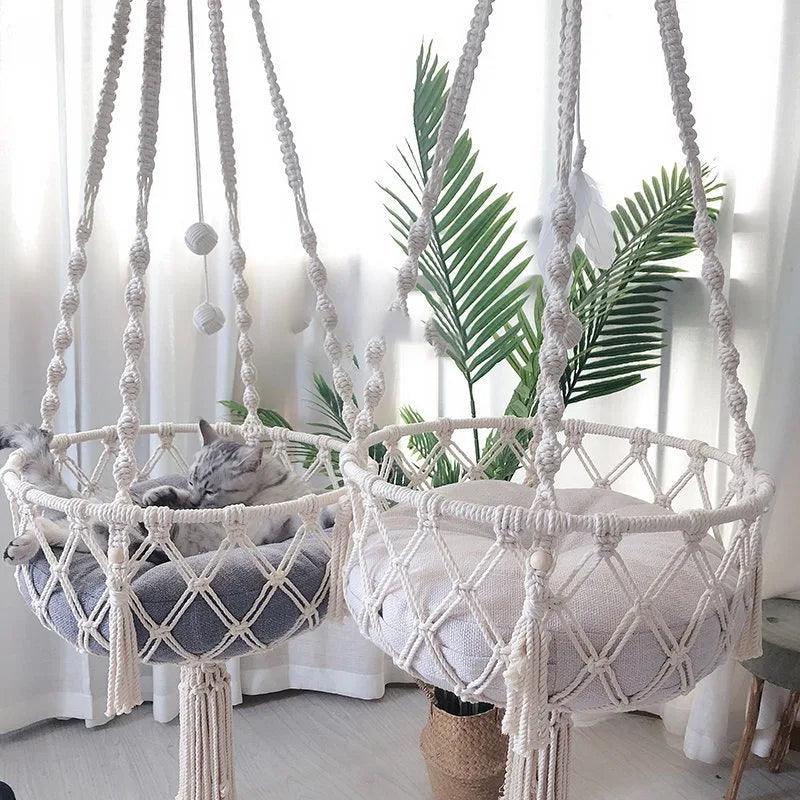 Cama Pet Suspensa Artesanal Boho Lien